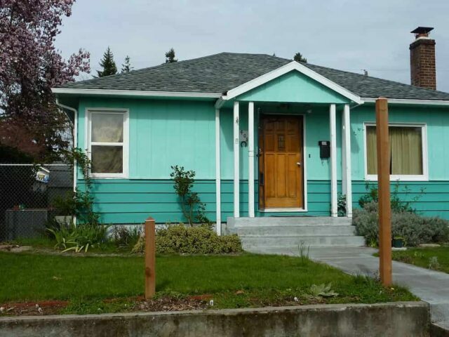 Mint Green House Exterior