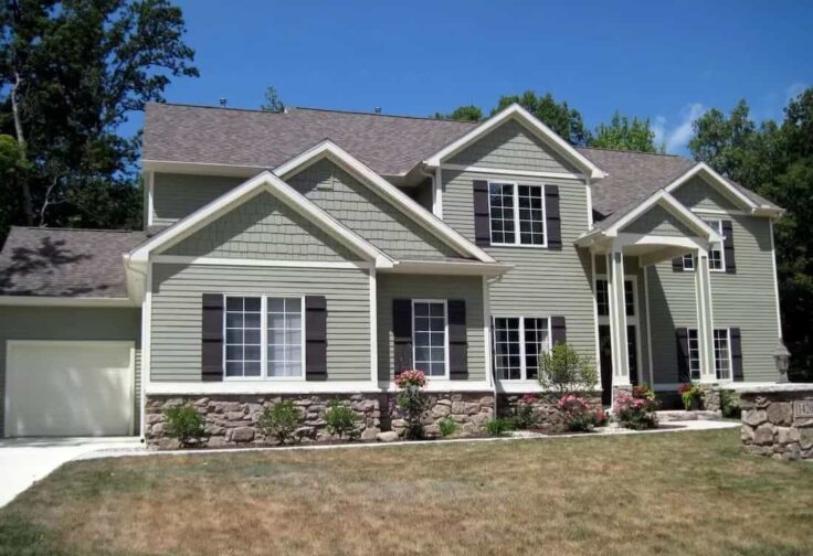 Sage Green Houses with White Trim