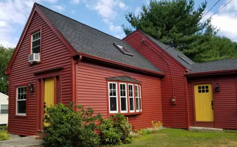 Vinyl Siding Red, colored vinyl siding, dark red vinyl siding, farmhouse red vinyl siding, vinyl siding barn red, red vinyl siding colors