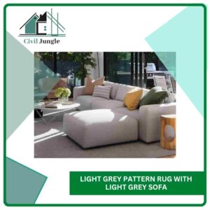 Light Grey Pattern Rug with Light Grey Sofa