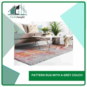 Pattern Rug with a Grey Couch