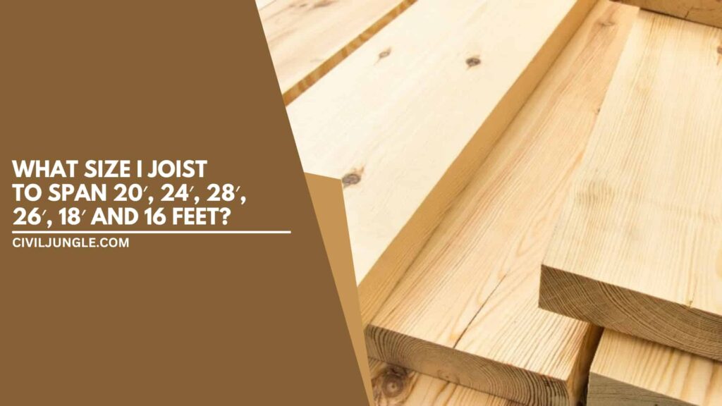 What Size I Joist to Span 20′, 24′, 28′, 26′, 18′ and 16 Feet?