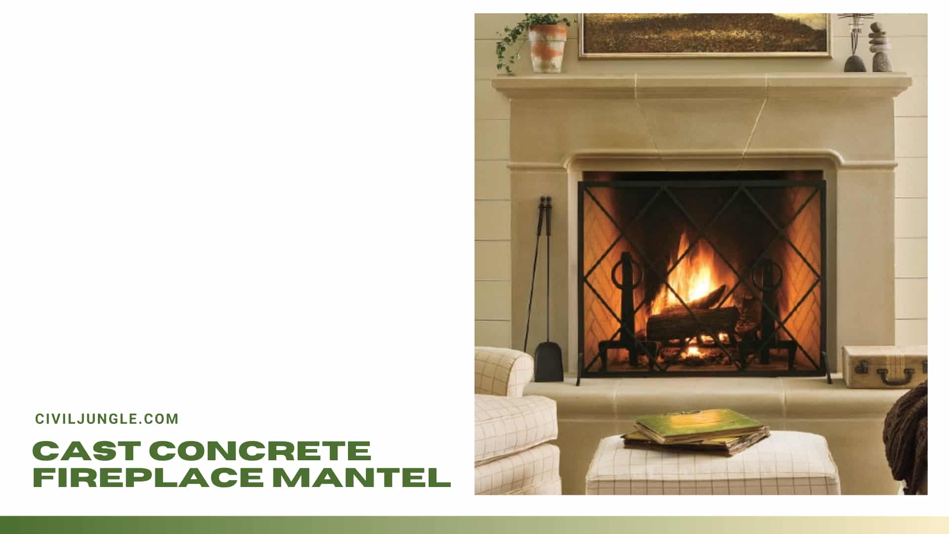 Cast Concrete Fireplace Mantel